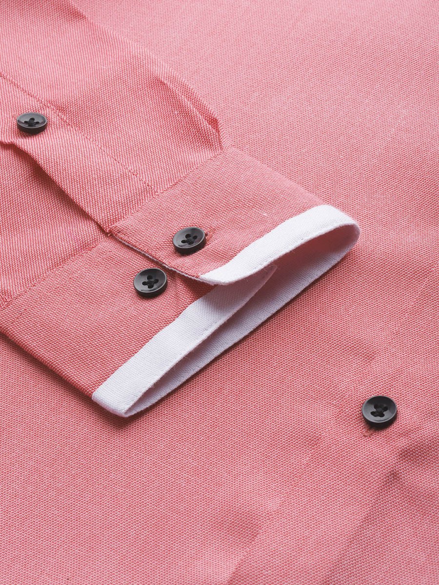 Indian Needle Men's Cotton Solid Formal Shirts - SF_796Red_S
