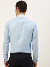 Indian Needle Men's Cotton Solid Formal Shirts - SF_796Sky_S