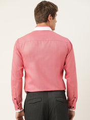 Indian Needle Men's Cotton Solid Formal Shirts - SF_796Red_S