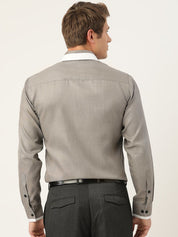 Indian Needle Men's Cotton Solid Formal Shirts - SF_796Charcoal_S