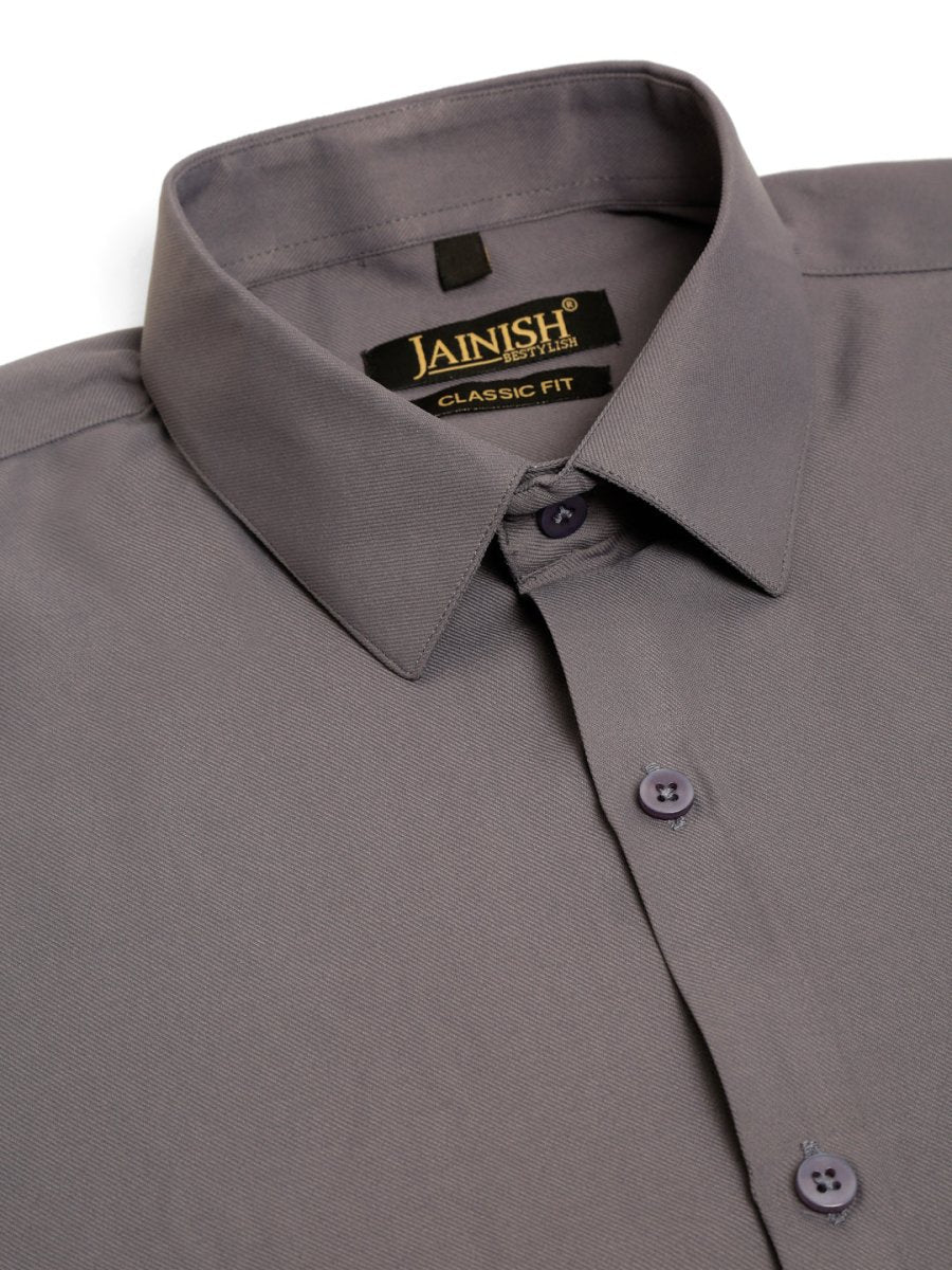 Indian Needle Men's Cotton Solid Formal Shirt's - SF_833Grey_S