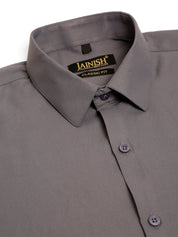 Indian Needle Men's Cotton Solid Formal Shirt's - SF_833Grey_S