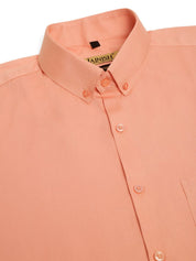 Indian Needle Men's Cotton Solid Formal Shirt's - SF_835Peach_S
