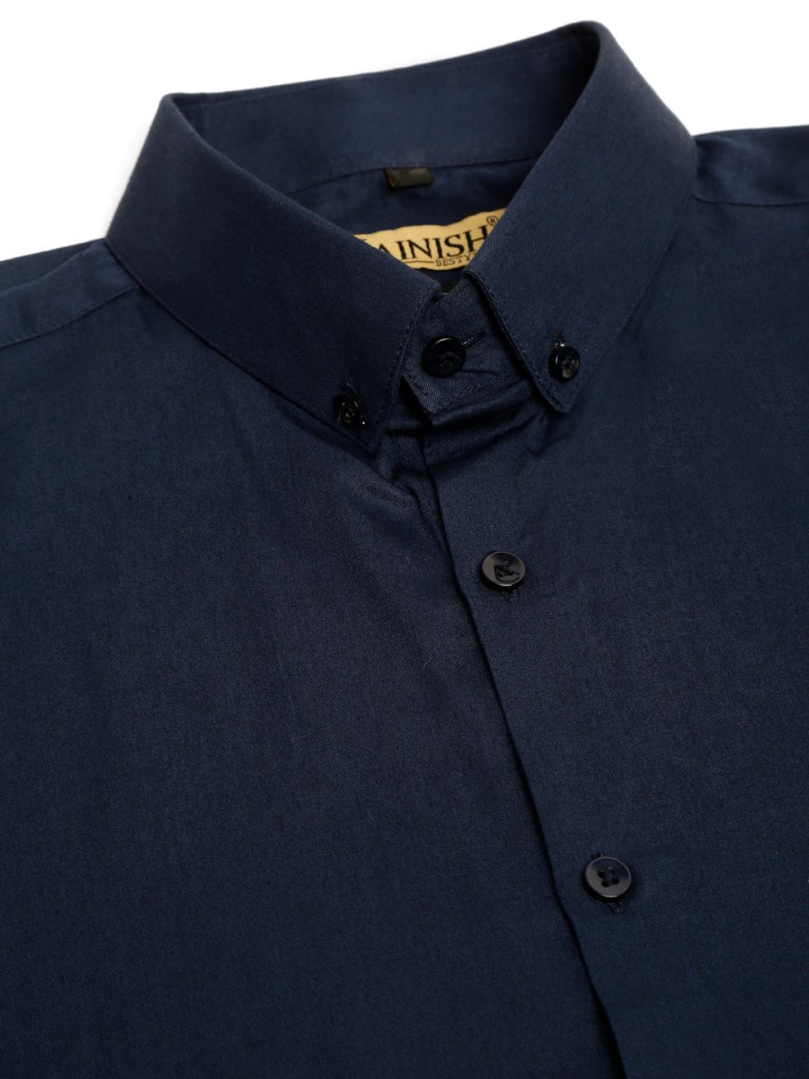 Indian Needle Men's Cotton Solid Formal Shirt's - SF_835Navy_S