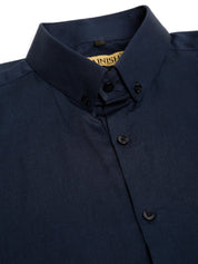 Indian Needle Men's Cotton Solid Formal Shirt's - SF_835Navy_S
