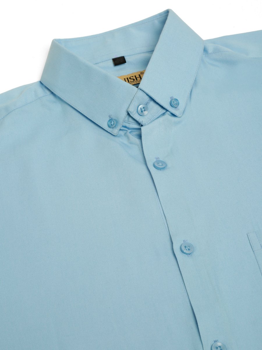 Indian Needle Men's Cotton Solid Formal Shirt's - SF_835Sky_S
