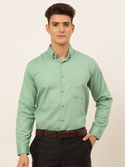 Indian Needle Men's Cotton Solid Formal Shirt's - SF_835Pista_S