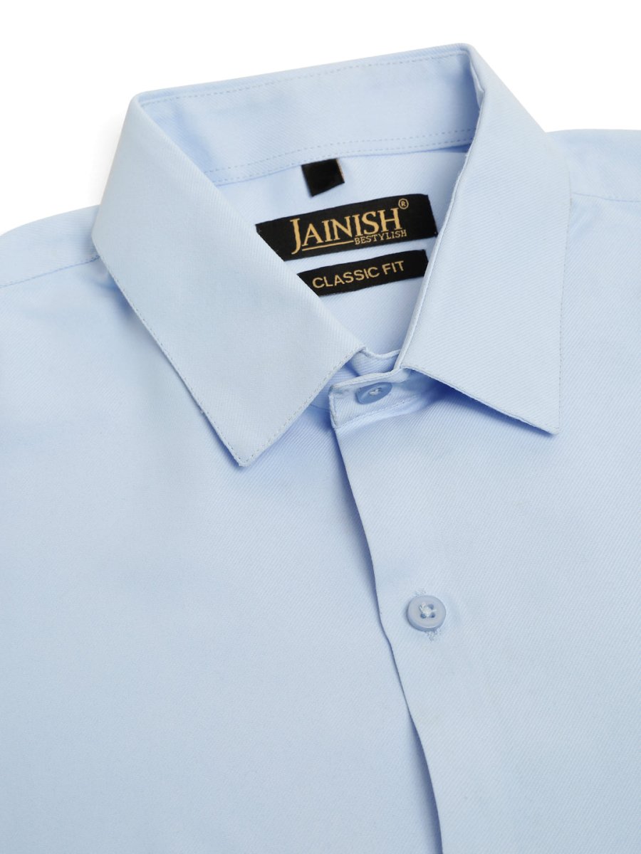 Indian Needle Men's Cotton Solid Formal Shirt's - SF_833Firozi_S