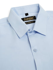 Indian Needle Men's Cotton Solid Formal Shirt's - SF_833Firozi_S