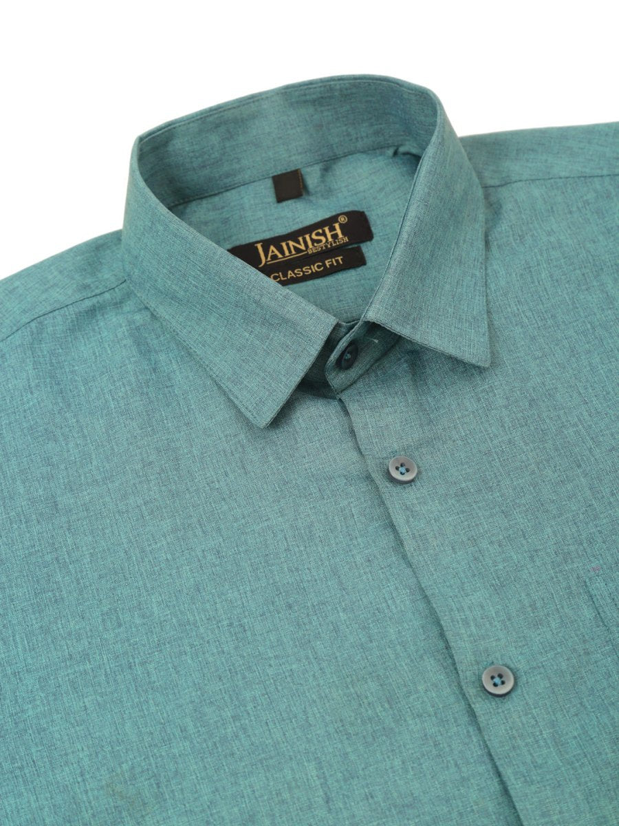 Indian Needle Men's Cotton Solid Half Sleeve Formal Shirts - SF_811Grey_S