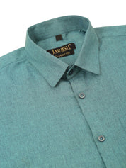 Indian Needle Men's Cotton Solid Half Sleeve Formal Shirts - SF_811Grey_S