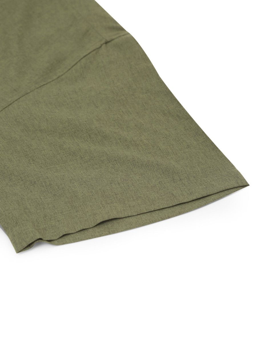 Indian Needle Men's Cotton Solid Half Sleeve Formal Shirts - SF_811Olive_S
