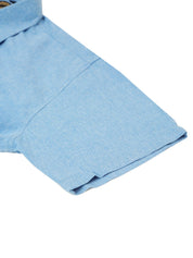 Indian Needle Men's Cotton Solid Half Sleeve Formal Shirts - SF_811Light-Blue_S