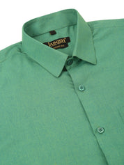 Indian Needle Men's Cotton Solid Half Sleeve Formal Shirts - SF_811Green_S