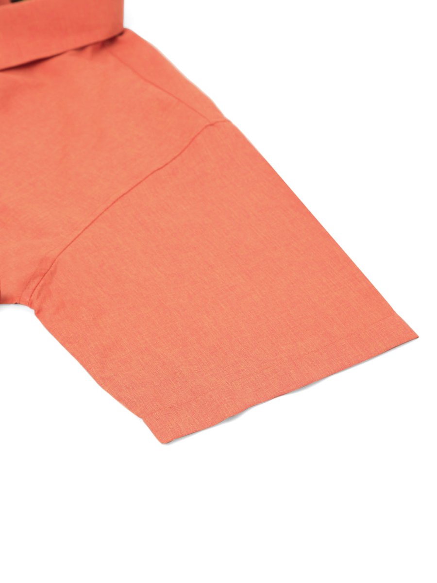 Indian Needle Men's Cotton Solid Half Sleeve Formal Shirts - SF_811Peach_S