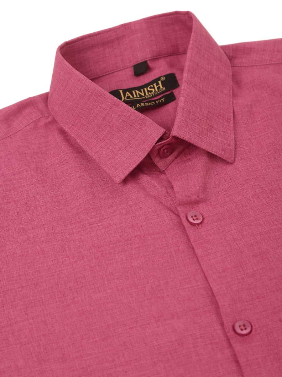 Indian Needle Men's Cotton Solid Half Sleeve Formal Shirts - SF_811Pink_S