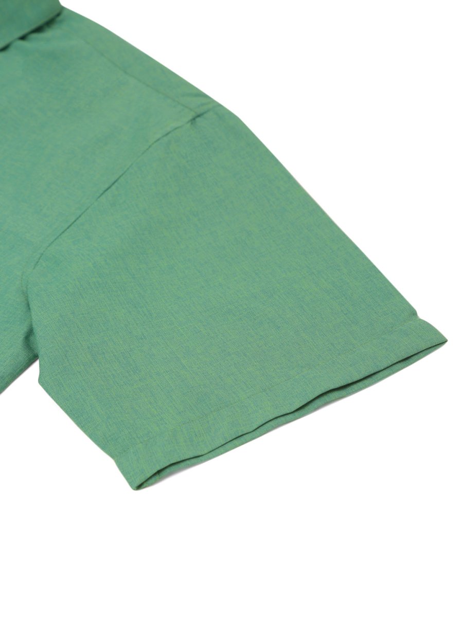 Indian Needle Men's Cotton Solid Half Sleeve Formal Shirts - SF_811Green_S