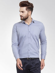 Indian Needle Men's Cotton Solid Light Grey Formal Shirt's - SF_361Light-Grey_S