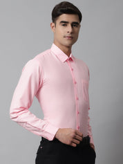 Indian Needle Men's Cotton Solid Light Pink Formal Shirt's - SF_361Light-Pink_S