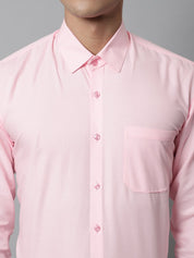 Indian Needle Men's Cotton Solid Light Pink Formal Shirt's - SF_361Light-Pink_S