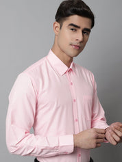 Indian Needle Men's Cotton Solid Light Pink Formal Shirt's - SF_361Light-Pink_S