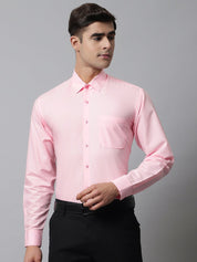 Indian Needle Men's Cotton Solid Light Pink Formal Shirt's - SF_361Light-Pink_S