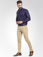 Indian Needle Men's Cotton Solid Navy Blue Formal Shirt's - SF_361Navy_S