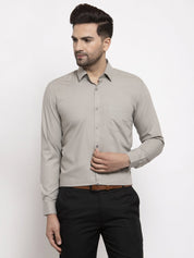 Indian Needle Men's Cotton Solid Steel Grey Formal Shirt's - SF_361Steel-Grey_S