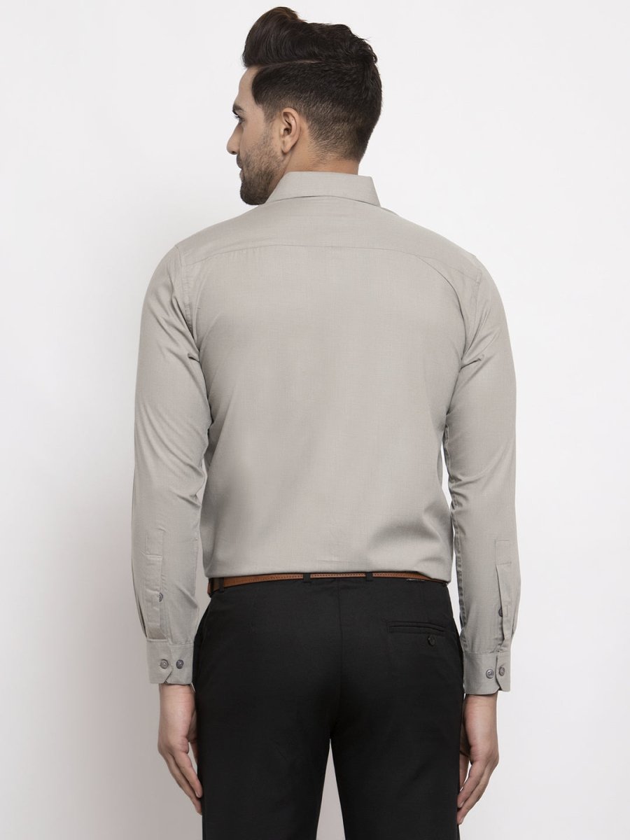 Indian Needle Men's Cotton Solid Steel Grey Formal Shirt's - SF_361Steel-Grey_S