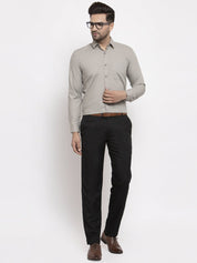 Indian Needle Men's Cotton Solid Steel Grey Formal Shirt's - SF_361Steel-Grey_S