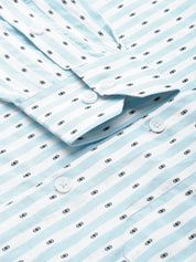 Indian Needle Men's Cotton Striped Formal Shirts - SF_801Sky_S