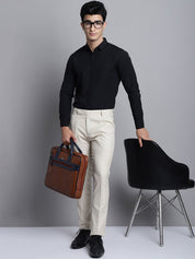 Indian Needle Men's Cream Tapered Fit Formal Trousers - FGP_275Cream_30