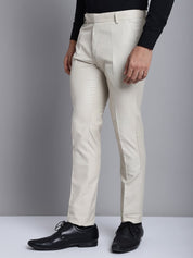 Indian Needle Men's Cream Tapered Fit Formal Trousers - FGP_275Cream_30