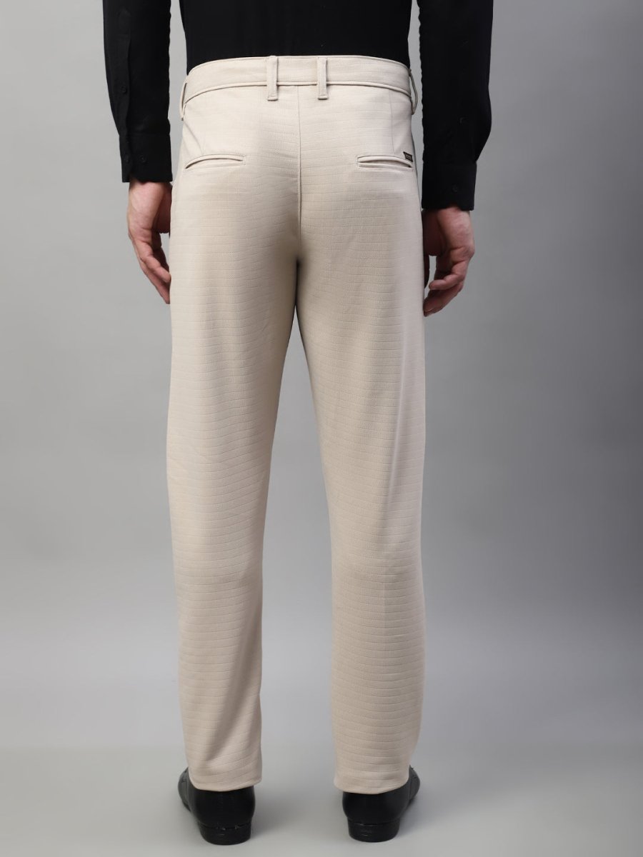 Indian Needle Men's Cream Tapered Fit Formal Trousers - FGP_276Cream_30