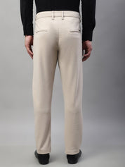 Indian Needle Men's Cream Tapered Fit Formal Trousers - FGP_276Cream_30