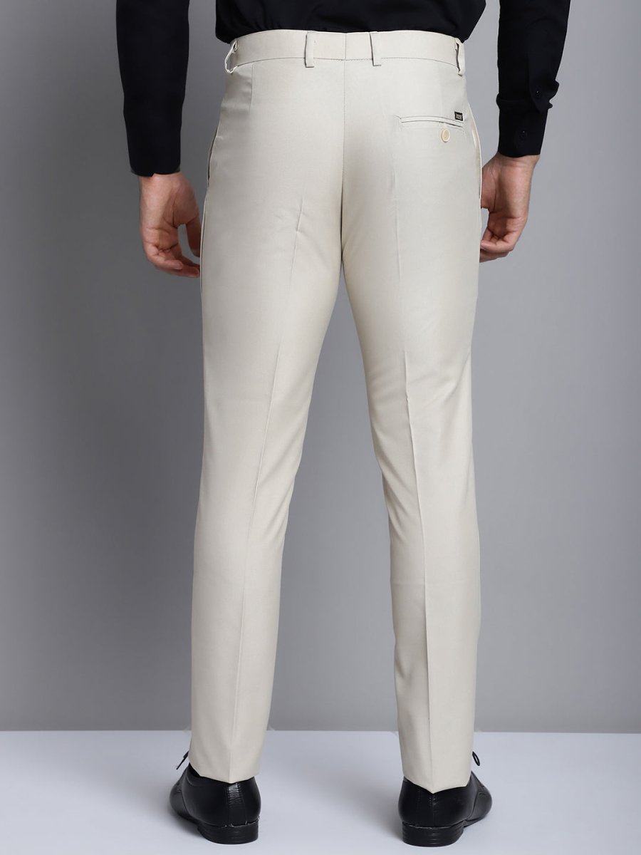Indian Needle Men's Cream Tapered Fit Formal Trousers - FGP_275Cream_30
