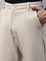 Indian Needle Men's Cream Tapered Fit Formal Trousers - FGP_276Cream_30