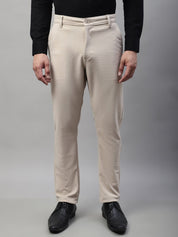 Indian Needle Men's Cream Tapered Fit Formal Trousers - FGP_276Cream_30