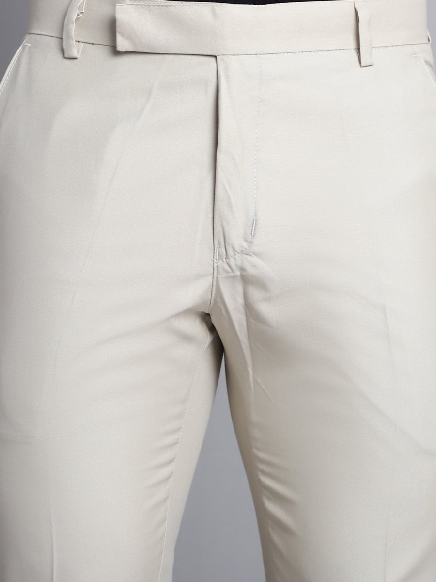 Indian Needle Men's Cream Tapered Fit Formal Trousers - FGP_275Cream_30