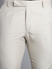 Indian Needle Men's Cream Tapered Fit Formal Trousers - FGP_275Cream_30