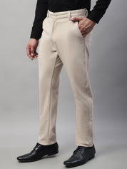 Indian Needle Men's Cream Tapered Fit Formal Trousers - FGP_276Cream_30