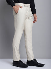 Indian Needle Men's Cream Tapered Fit Formal Trousers - FGP_275Cream_30