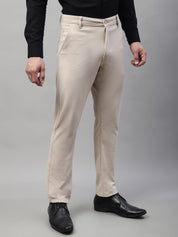 Indian Needle Men's Cream Tapered Fit Formal Trousers - FGP_276Cream_30
