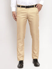 Indian Needle Men's Gold Cotton Polka Dots Formal Trousers - GP_257Golden_30