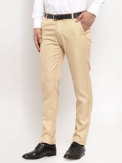 Indian Needle Men's Gold Cotton Polka Dots Formal Trousers - GP_257Golden_30