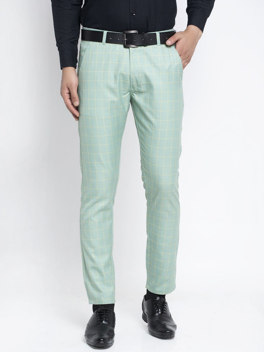 Indian Needle Men's Green Formal Trousers - FGP_260Sea-Green_30