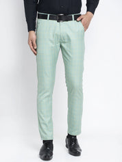 Indian Needle Men's Green Formal Trousers - FGP_260Sea-Green_30
