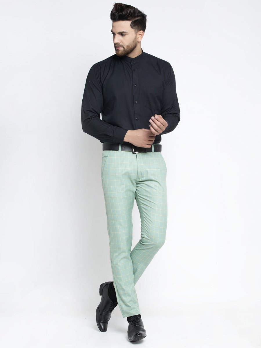 Indian Needle Men's Green Formal Trousers - FGP_260Sea-Green_30