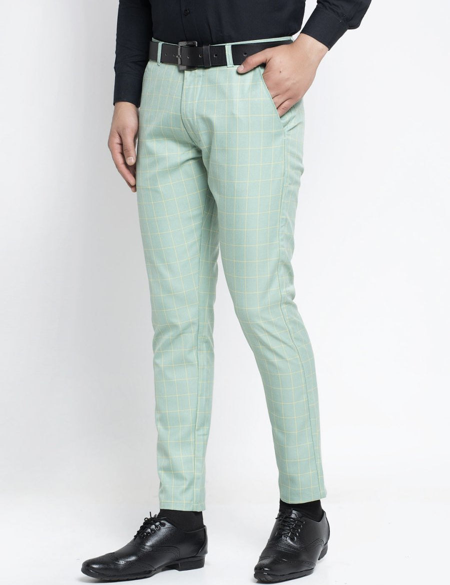 Indian Needle Men's Green Formal Trousers - FGP_260Sea-Green_30