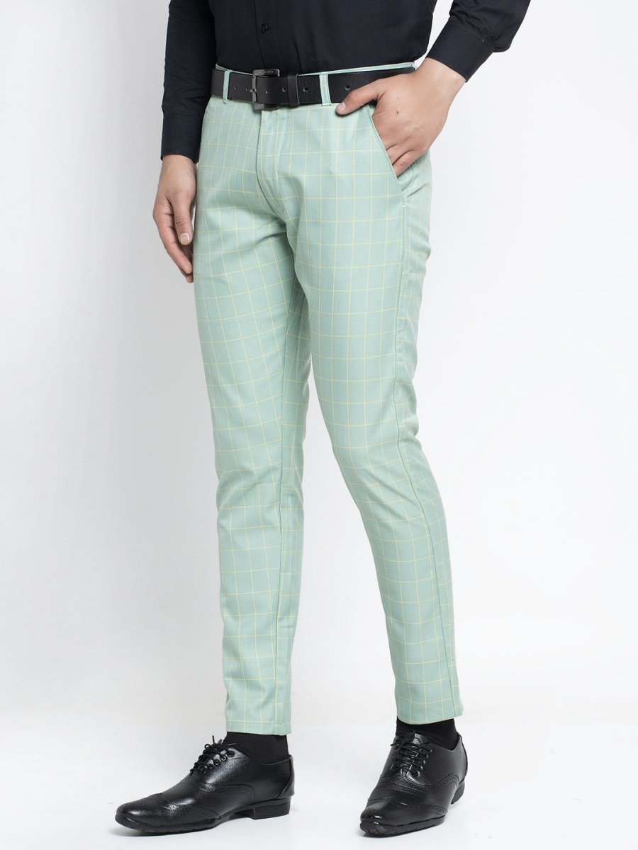 Indian Needle Men's Green Formal Trousers - FGP_260Sea-Green_30